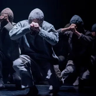 London-based dance company Far From The Norm performs their Olivier Award-winning production BLKDG.