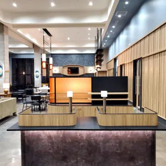 Check-in, front desk area