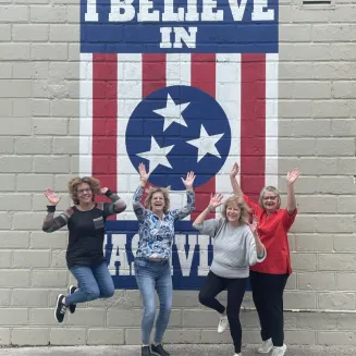 Ladies at I Believe in Nashville Mural