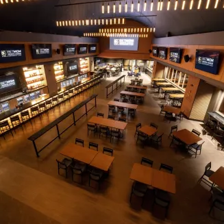 BetMGM Sports Lounge Restaurant & Bar at Bridgestone Arena brings all the fun and energy of Broadway — minus the crowds and chaos. Enjoy amazing food and stellar service in an airy, modern, second-story bar steps from the action.