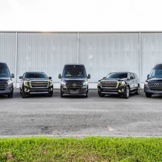 Our fleet consists of 18 vehicles, all ranging from 15-Passenger Mercedes-Benz Sprinters, 15-Passenger High Roof Ford Transits, and 7-Passenger SUVs.