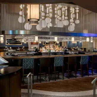 The V Lounge opens every day at 4pm, and offers Happy Hour from 4:00PM - 6:30PM Sunday - Thursday. Tables in the Lounge do require reservations.