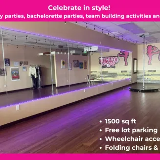 The 1500 sq ft studio is available to rent out for meetings, team building activities, parties, and more!