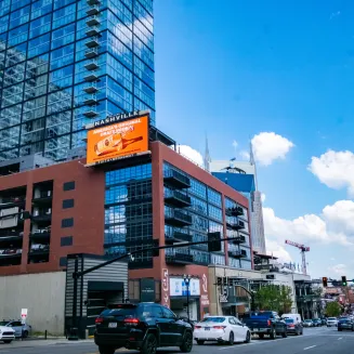 The first sign everyone sees coming into downtown Nashville.