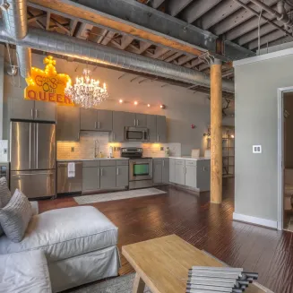 Our Taylor Loft is a 1 bedroom, 1 bathroom property in the heart of downtown Nashville