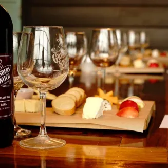 Our back bar set up and ready for our next private wine & cheese pairing!