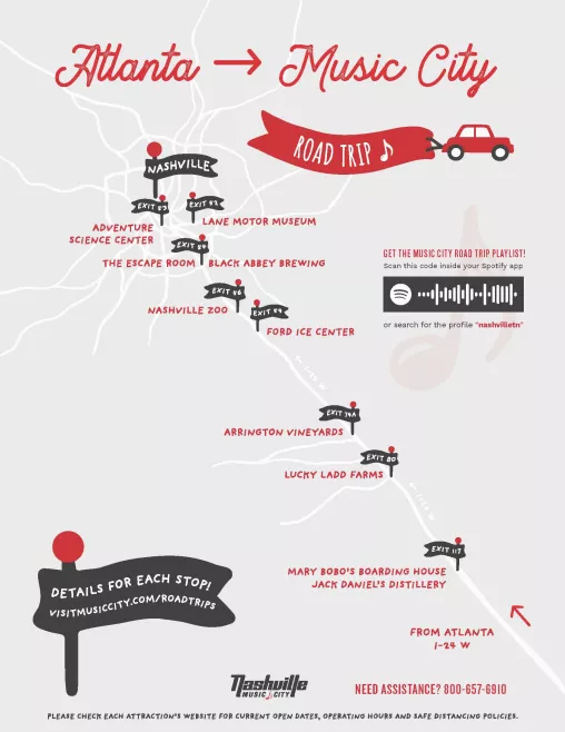 Road Trip Map - Atlanta