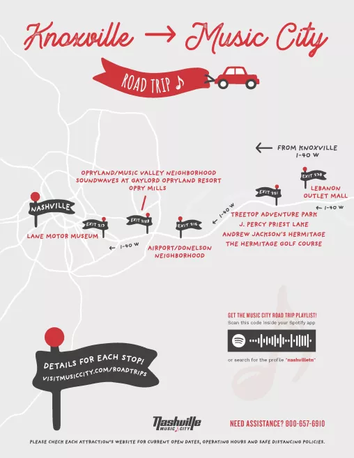 Road Trip Map - Knoxville