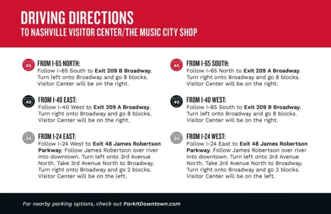 Driving Directions to Bridgestone Arena