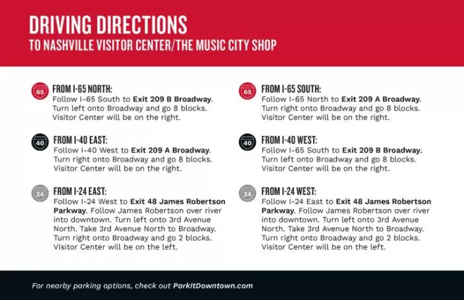 Driving Directions to Bridgestone Arena