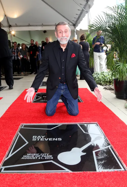 Ray Stevens with his star on the Music City Walk of Fame
