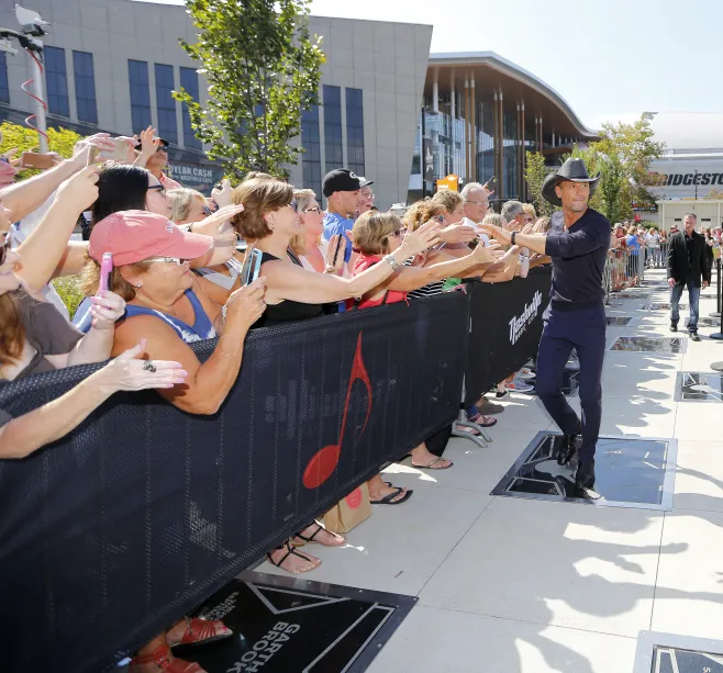 Tim McGraw with fans at the Music City Walk of Fame ceremony