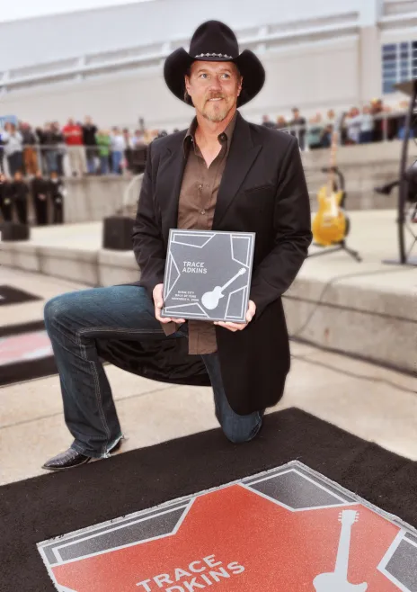 Trace Adkins with his star on the Music City Walk of Fame