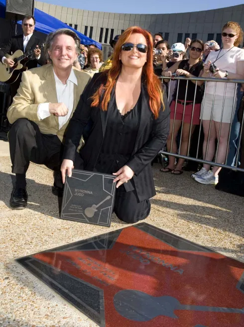 Wynonna Judd with her star on the Music City Walk of Fame. 
