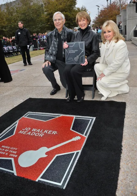 Jo Walker-Meador with star on Music City Walk of Fame