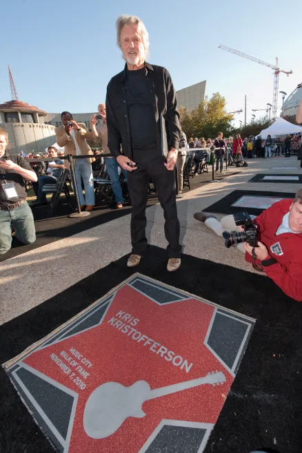 Kris Kristofferson with his star on the Music City Walk of Fame