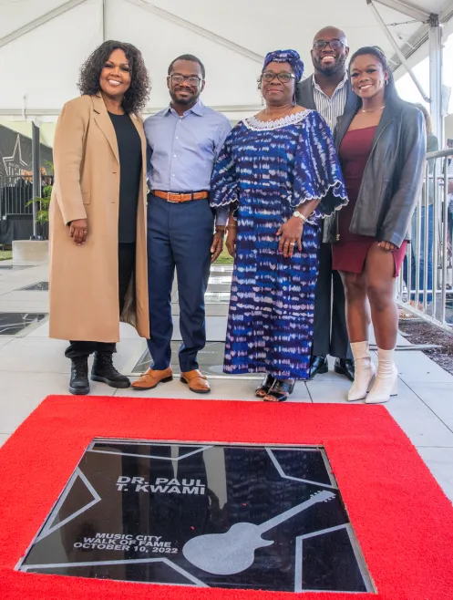 Dr Paul Kwami family at Music City Walk of Fame
