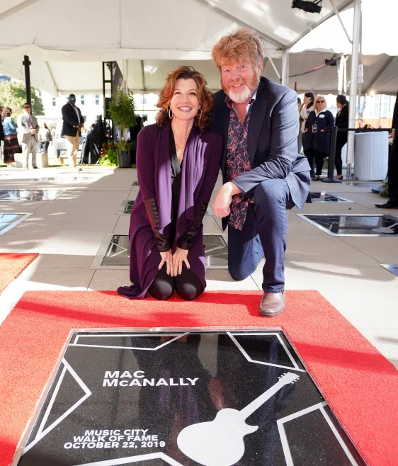 Amy Grant and Mac McAnally with his star on the Music City Walk of Fame.