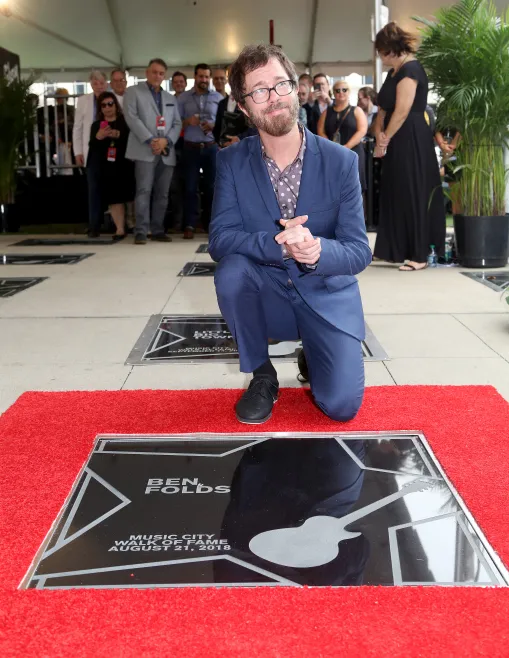 Ben Folds with his star on the Music City Walk of Fame
