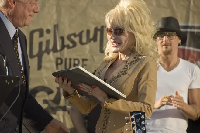 Dolly Parton Receiving Walk of Fame Star