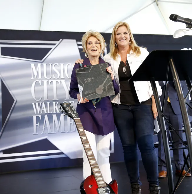 Jeannie Seely and Trisha Yearwood at the Music City Walk of Fame.