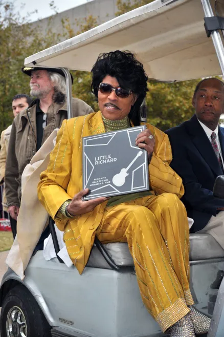 Little Richard with his star on the Music City Walk of Fame