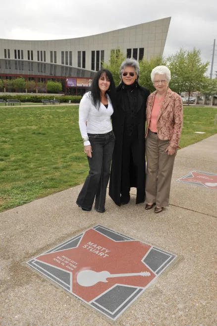 Marty Stuart with his star on the Music City Walk of Fame