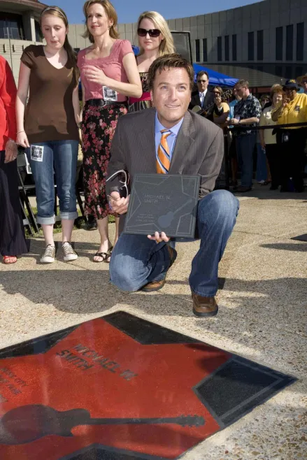 Michael W. Smith with his star on the Music City Walk of Fame