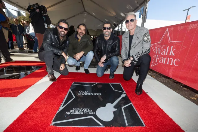 Old Dominion with their star on the Music City Walk of Fame