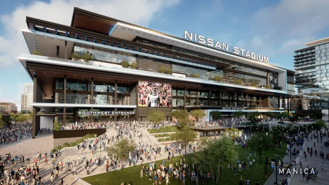A rendering of the new Tennessee Titans Stadium