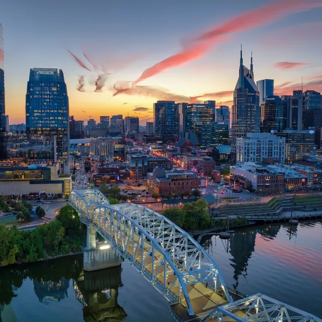 Nashville Skyline at Sunset