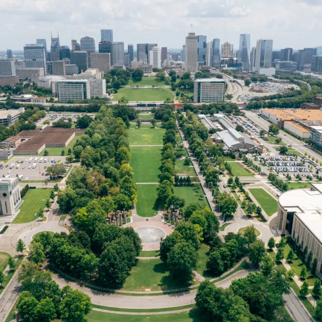 Skyline view of Bicentennial Capitol Mall State Park