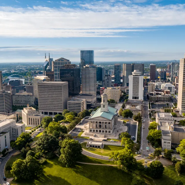 Aerial of the Tennessee State Capitol
