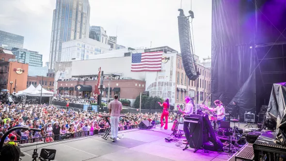 A Girl Named Tom performs at July 4th in Nashville