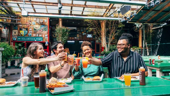 Friends at Martin's BBQ in SoBro