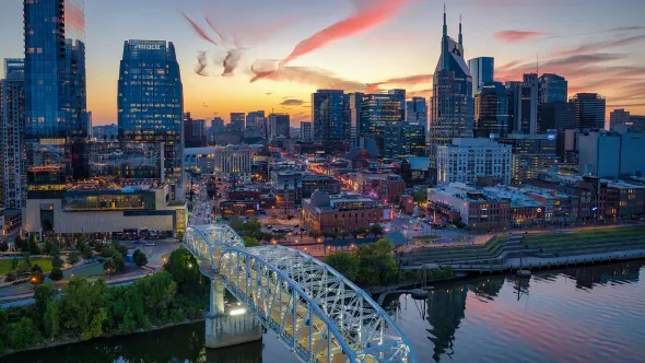 Nashville Skyline at Sunset
