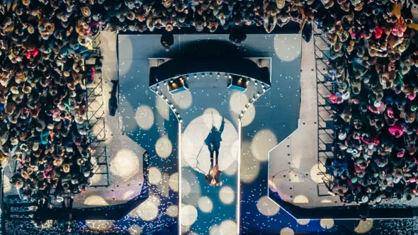 Aerial Stage View at NYE Nashville's Big Bash
