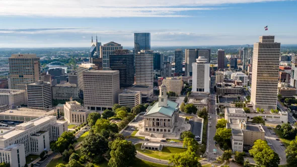 Aerial of the Tennessee State Capitol