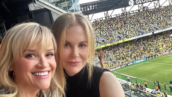 Reese Witherspoon and Nicole Kidman at Nashville SC Game