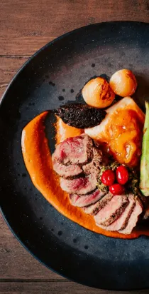 Plate of food at etch