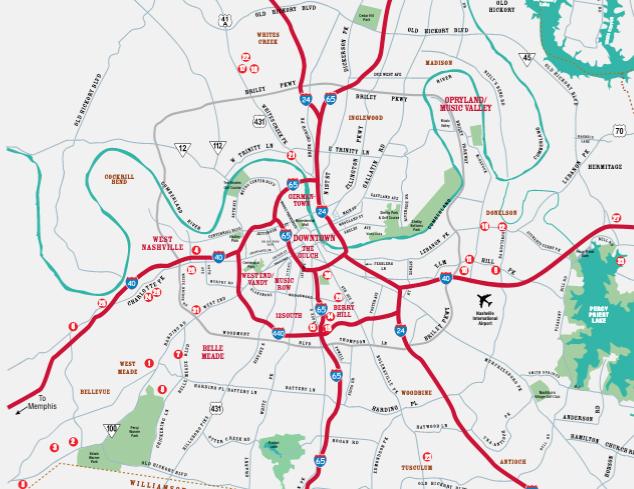 Nashville City Limits Map