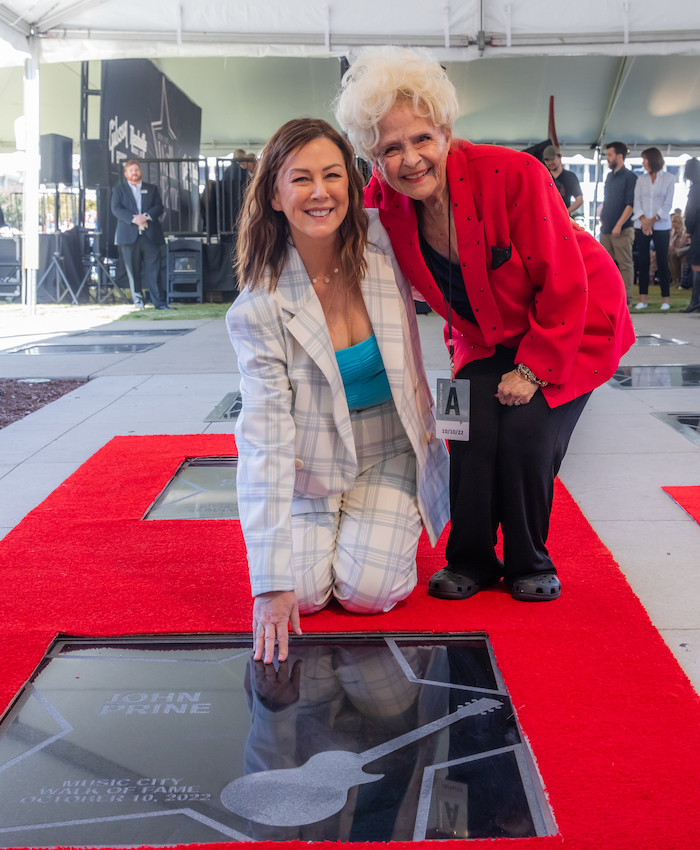 Fiona Prine and Brenda Lee at John Prine's Star